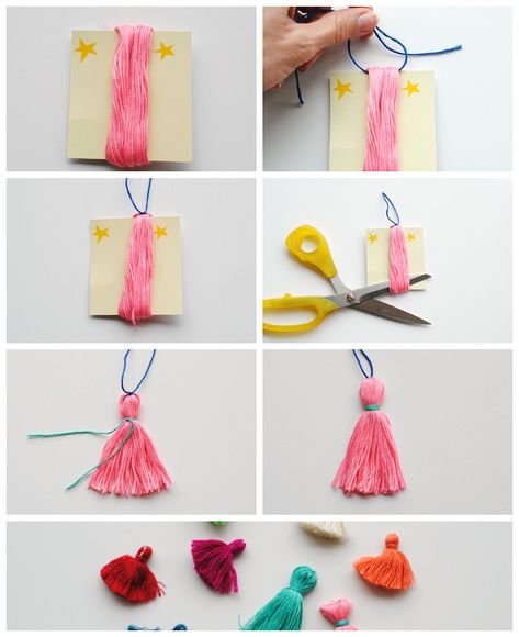 Diy Embroidery Thread, Make Tassels, Tassel Diy, Tassels Tutorials, Trash To Couture, Tassel Crafts, How To Make Tassels, Diy Pom Pom, Astuces Diy