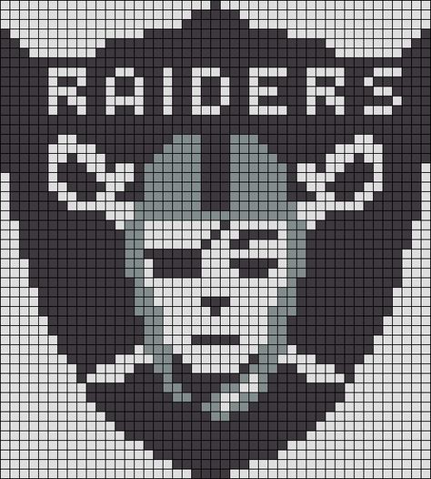 Alpha Pattern #5995 Preview added by oxalexxo Crochet Alpha Pattern, Football Quilt, Football Team Logo, Oakland Raiders Football, Graph Crochet, Diy Perler Bead Crafts, Raiders Football, Pattern Quotes, Craft Decorations