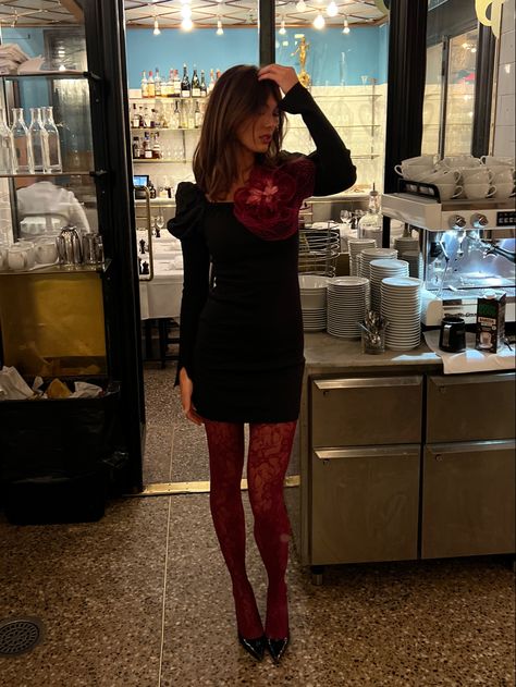 Outfit sofianckarman instagram Heels Flower, Tights And Heels, Lace Tights, Tights, Heels, Lace, Instagram