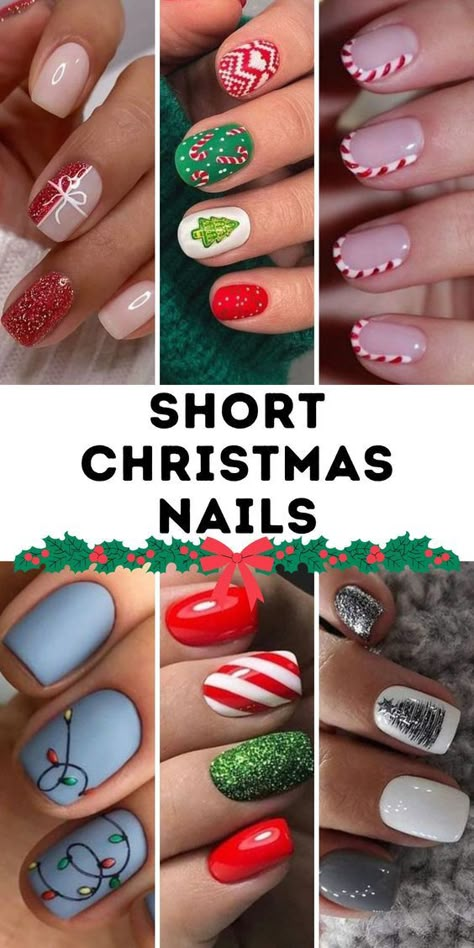 Celebrate the holidays with 19 short Christmas nails for 2024-2025, offering simple red, green, and glitter designs that are cute and super fun. These festive nail art ideas are perfect for natural nails, acrylic, or gel nails, with options like bling and matte finishes to add a festive touch. Whether you prefer square, oval, or almond shapes, these Christmas designs are ideal for creating a fun holiday look. Christmas Nail Designs Oval, Simple Short Nail Designs Winter, Easy Diy Christmas Nails Simple, Dip Nails Christmas, Christmas Nail Ideas Short, Christmas Dipped Nails Ideas, December Nail Designs, Christmas Fingernails, Christmas Nail Designs Holiday