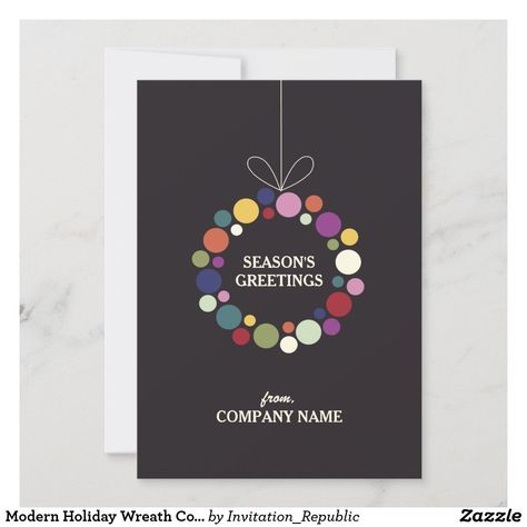 Corporate Christmas Cards Design, Corporate Christmas Cards, Corporate Holiday Cards, Beagle Gifts, Modern Holiday, Christmas Card Design, Seasons Greetings, Ornament Gifts, Holiday Wreaths