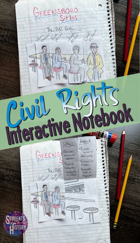 Interactive Notebook page on the Civil Rights Movement Civil Rights Movement Activities, Middle School Social Studies Classroom, Middle School Social Studies, Montgomery Bus Boycott, Bus Boycott, Teaching American History, Middle School History, Middle School Activities, Freedom Riders