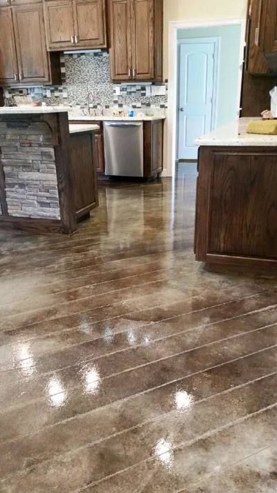 The Best Stained Concrete - Lafayette Louisiana Stained Concrete Floors Kitchen, Store Renovation, Concrete Floors Living Room, Concrete Kitchen Floor, Concrete Floors In House, Acid Stained Concrete Floors, Deck Stain Colors, Stained Floors, Stained Concrete Floors