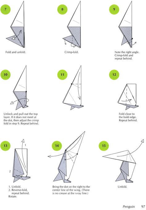 Origami penguin page 2 Dover Publications Penguin Origami, Ninja Star Origami, Origami Penguin, Origami Animal, Origami Yoda, Origami Star Box, Origami Diagrams, Origami Dragon, Origami For Beginners