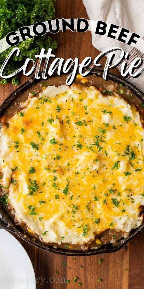 Ground Beef Cottage Pie, Fall Ground Beef Recipes, Cottage Pie Recipe Beef, Easy Cottage Pie, Beef Cottage Pie, Easy Brown Gravy, Shepherd Pie, Cottage Pie Recipe, Savory Pies Recipes