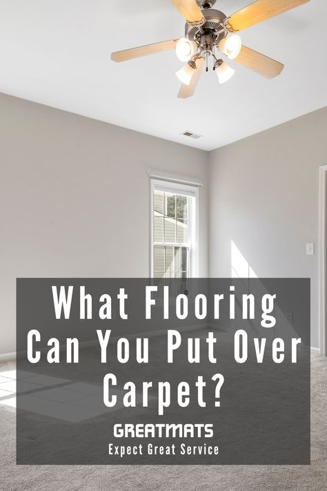 There are many times and situations that call for installing flooring over an existing carpet. Whether renting an apartment or home with an existing flooring that you want to put carpet over temporarily, or if you want to add a home gym to your house and wish to put some protective flooring over an existing carpeted floor to exercise on. Greatmats offers a solution. You can put carpet over carpet plastic flooring over carpet dance floors over carpet, and more. Floor Over Carpet, Carpet Over Carpet, Temporary Dance Floor, Flooring Over Carpet, Carpet Options, Renting An Apartment, Carpeted Floor, Dance Floors, Best Flooring