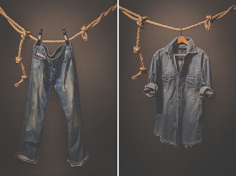 Editorial Product Photography : Jeans on Behance Clothes Photography Ideas, Denim Photography, Denim Display, Clothes Photography, Decoration Vitrine, Fashion Still Life, Studio Photography Fashion, Clothes Hanging, Stil Boho