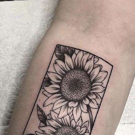 Male Sunflower Tattoo, Sunflower Patchwork Tattoo, Masculine Sunflower Tattoo, Men Sunflower Tattoo, Mens Sunflower Tattoo, Sunflower Tattoo For Men, Dark Sunflower Tattoo, Sunflower Tattoo Men, Van Gogh Sunflower Tattoo