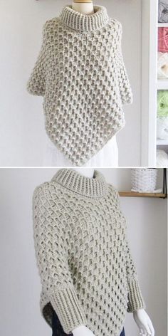 Crochet Poncho Patterns Easy, Poncho Knitting Patterns, Crochet Blanket Designs, Crochet Poncho Patterns, Crochet Clothes For Women, Poncho Pattern, Dress Crochet, Crochet Cardigan Pattern, Shawl Crochet Pattern