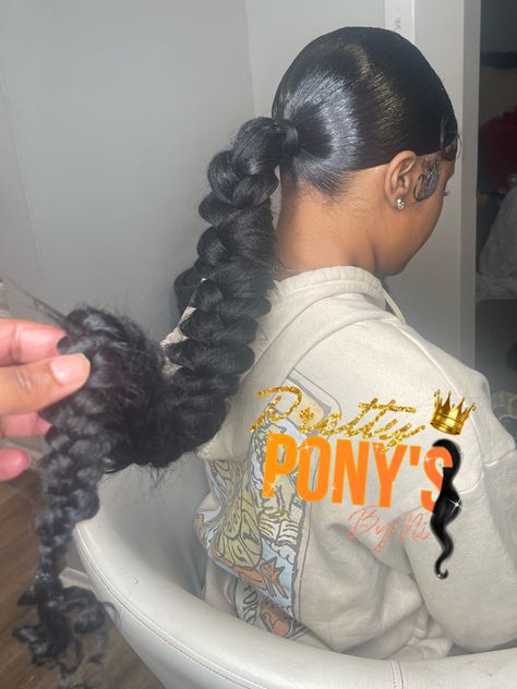 Sleek Butterfly Braid Ponytail, Ponytail Butterfly Braid, Slick Back Butterfly Braid Ponytail, Butterfly Braid Natural Hair, Braid Ponytail With Swoop, Middle Part Low Braid Ponytail, Butterfly Braid With Weave Ponytail, Sleek Ponytail Black Women Braid, Butterfly Braid Ponytail For Black Women