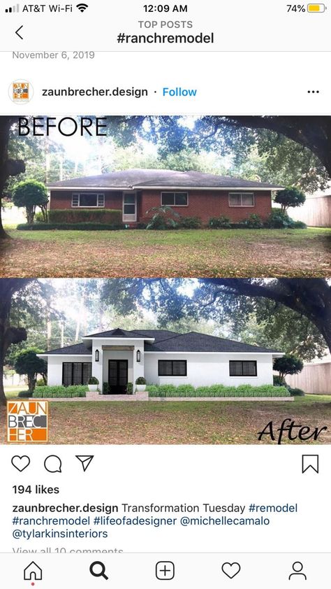 House Colors Bloxburg, Brick House Exterior Makeover, House Colors Exterior, Ranch House Remodel, Exterior House Renovation, Exterior House Colors Ranch Style, Ranch House Exterior, Painted Brick House, House Makeovers