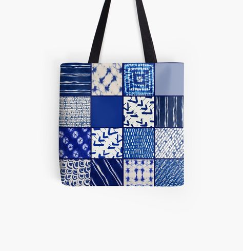 Get my art printed on awesome products. Support me at Redbubble #RBandME: https://www.redbubble.com/i/tote-bag/Batik-Tie-Dye-Indigo-Quilt-by-Esprit-Mystique/52563170.PJQVX?asc=u Quilt Tote Bag, Indigo Quilt, Motif Batik, Quilted Tote Bags, Quilted Totes, Patchwork Bags, Indigo Dye, Quilted Bag, Printed Bags