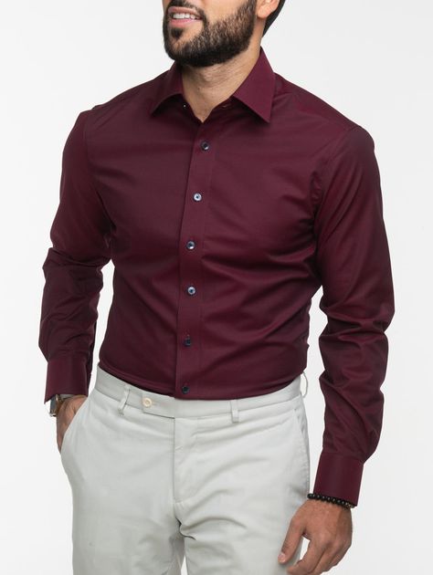 Burgundy Shirt Dress for Men - Surmesur Mens Burgundy Shirt Outfits, Wine Red Shirt Outfit Men, Burgundy Shirt Outfit Men Formal, Maroon Formal Outfit Men, Wine Shirt Outfit Men, Maroon Shirt Outfit Men, Burgundy Shirt Outfit Men, Maroon Moodboard, Maroon Shirt Outfit