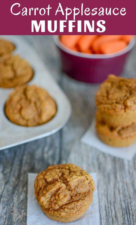 Healthy Muffins To Freeze, Carrot Muffins With Applesauce, Blw Carrot Muffins, Kid Friendly Muffins Healthy, Carrot Muffins Healthy Kids, Toddler Applesauce Muffins, Muffins For Toddlers Healthy, Toddler Pantry Snacks, Lentil Muffins Kids