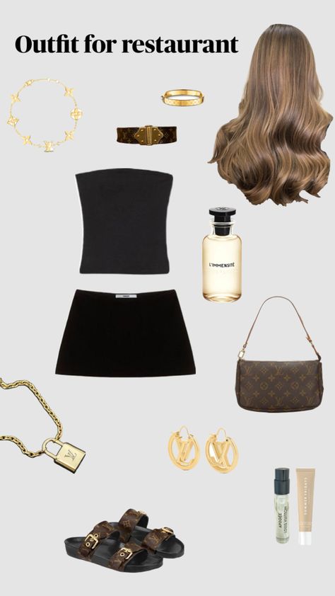 Outfit for restaurant-#louisvuitton #fancyrestaurant like and follow and share with your friends Fancy Restaurant Outfit, Restaurant With Friends, Restaurant Outfit, Simple Fits, Fancy Restaurant, A Restaurant, Glow Up?, Aesthetic Clothes, Cut Out