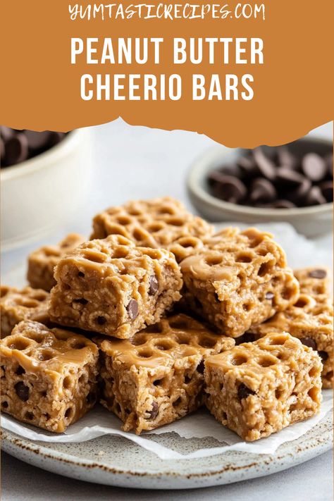 These peanut butter Cheerio bars are the perfect mix of sweet and crunchy! Easy to make with no baking required, they’re ideal for busy days, snacks, or casual desserts. Get ready to enjoy this classic combination in every bite!

#SimpleRecipes #CheerioBarsRecipe #NoBakeSnacks #PeanutButterGoodness #EasyDesserts Cheerio Peanut Butter Bars, Cheerio Recipes, Casual Desserts, Cheerios Dessert, Cheerios Snacks, Cheerios Recipes, Peanut Butter Cheerio Bars, Cheerio Bars, Cheerios Cereal