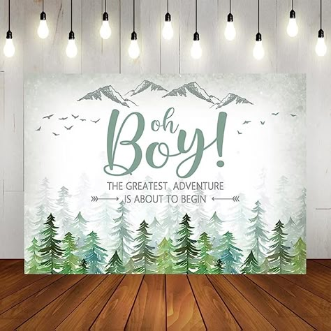 Baby Shower Verde, Peyton Baby, Kate Baby, Adventure Awaits Baby Shower, Baby Shower Background, Woodland Baby Shower Decorations, Surprise Baby Shower, Baby Backdrop, Adventure Baby Shower