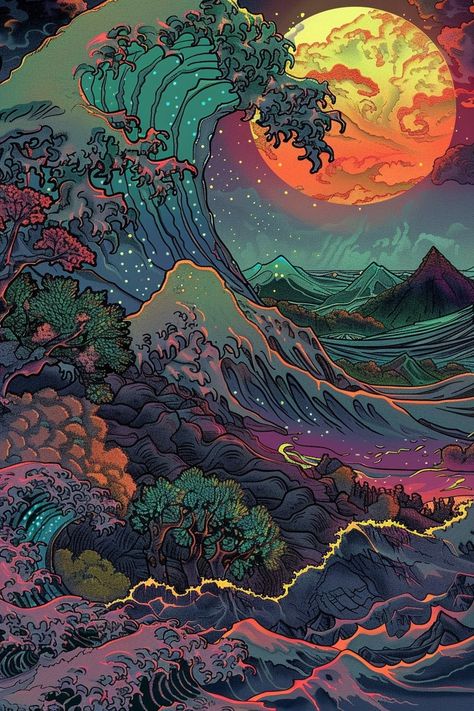 Cool Pc Wallpapers, Trippy Visuals, Man Cave Art, Dreamy Artwork, Fantasy Concept, Art Gallery Wallpaper, Art Wallpaper Iphone, Cool Wallpapers Art, Beautiful Landscape Wallpaper