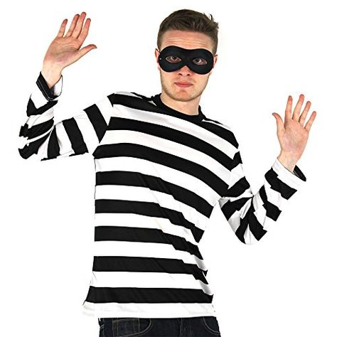 BURGLAR COSTUME FANCY DRESS ADULTS - 100% COTTON BLACK & ... https://www.amazon.co.uk/dp/B01LW5BDRQ/ref=cm_sw_r_pi_dp_x_.1yeAbEXN8N2K Fancy Dress Party Ideas, Robber Fancy Dress, Thief Outfit, Burglar Costume, Easy Fancy Dress, Black Eye Mask, Easy Last Minute Costumes, Robber Costume, Fancy Dresses Party