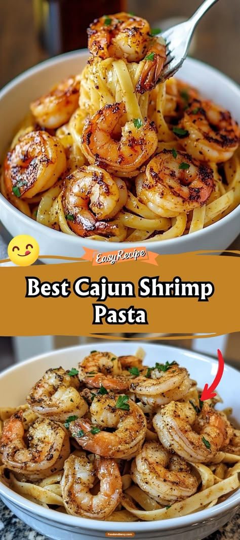 Experience the bold and spicy delight of Cajun Shrimp Pasta, where perfectly cooked shrimp are tossed in a fiery Cajun cream sauce with pasta. This dish combines the best of seafood with the intense flavors of Louisiana, ensuring every bite is packed with zest and zeal. It’s the perfect recipe for those who love their meals with a bit of a kick. #CajunShrimpPasta #SpicySeafood #PastaNight Creamy Cajun Shrimp Pasta, Cajun Shrimp Recipes, Resep Pasta, Cajun Shrimp Pasta, Cajun Pasta, Cooking Breakfast, Cajun Food, Healthy Recipes Clean, Easy Chicken Dinner Recipes