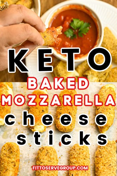 Low Carb Cheese Sticks, Keto Cheese Sticks, Keto Mozzarella Sticks, Low Calorie Cheese, Baked Mozzarella Sticks, Baked Mozzarella, Cheese Sticks Recipe, Keto Macros, Mozzarella Sticks Recipe