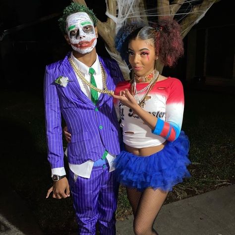 Duo Celebrity Costumes, Matching Halloween Costumes For Couples Black Couple, Costumes For Couples Black, Matching Couple Halloween Outfits, Couple Costumes Black People, Couples Costumes Black People, Black Couples Costumes, Matching Halloween Costumes Couples, Halloween Costumes Couples Black People