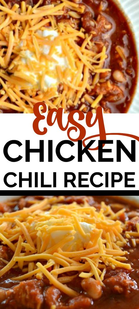 Simple Chicken Chili Recipe, Beanless Chicken Chili Recipe, Chili Made With Chicken, Chicken Bean Chili, Stove Top Chicken Chili Recipe, Stove Top Chilli Recipe, Easy Chicken Chili Stovetop, Stove Top Chicken Chili, Chicken Chile Recipes