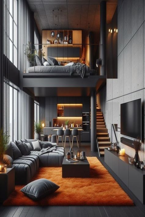 Loft Homes, Loft House Design, Loft Interior Design, Tiny House Loft, Loft Interiors, Loft House, Loft Design, Loft Apartment, Tiny House Living