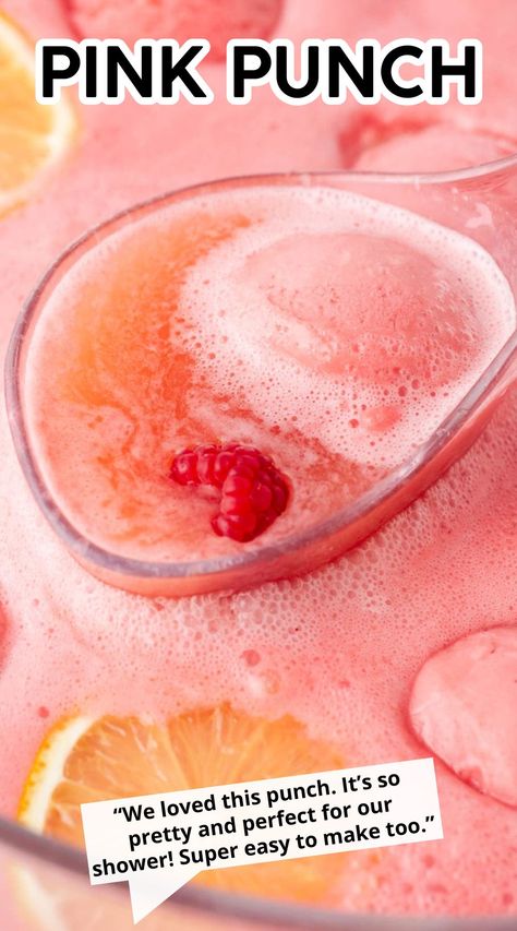 This pink punch is flavorful and fun using just 3 ingredients. It’s ideal for baby showers, birthday parties, and anytime you need a quick and delicious non-alcoholic party punch recipe! Punch Made With Sprite, Mom Alcoholic Punch, Pink Lemonade Punch Recipe, Easy Birthday Punch Recipes, Pineapple Pink Lemonade Punch, Punch With Frozen Concentrate, Berry Punch Recipes, Big Batch Non Alcoholic Drinks For Parties, Retirement Punch Recipes