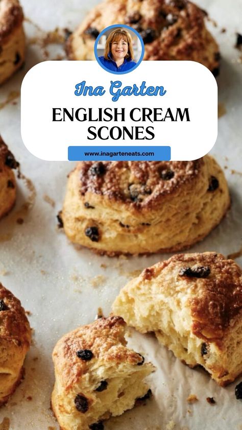 Ina Garten English Cream Scones English Scones Recipe British, English Scones Recipe, Sweet Scones Recipe, Sour Cream Scones, Currant Scones, Cream Scones Recipe, English Scones, Scone Recipes, British Recipes