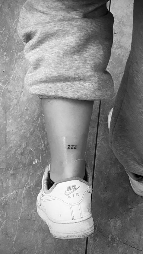 Tato Numbers, 222 Tattoo Ankle, 444 Tattoo Ankle, 222 Tatoos, Angel Number Tattoo Ankle, Angels Numbers Tattoo, Tattoo Ideas 222, 222 Angel Number Tattoo Ideas, Tattoo Angel Numbers