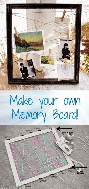 Make a Frame & Hemp Memory Board! Diy Memory Board Ideas, Diy Memory Board, Memory Frame Ideas Diy Projects, Photo Memory Board, How To Make A Memory Board, Memory Board Ideas, Photo Board Ideas, Diy Family Photo Frame Craft Ideas, Pallet Memory Board