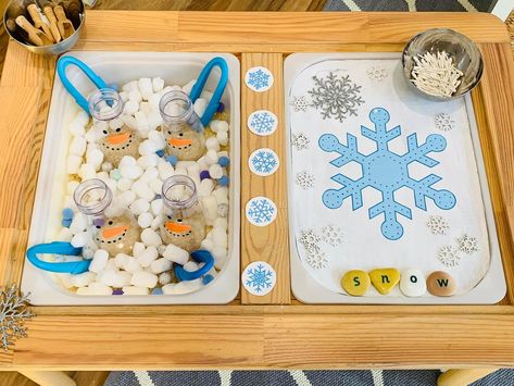 Flisat Table Ideas, January Weather, Homeschool Goals, Sensory Table Ideas, Flisat Table, Sensory Tables, Ikea Flisat, January Activities, Winter Classroom