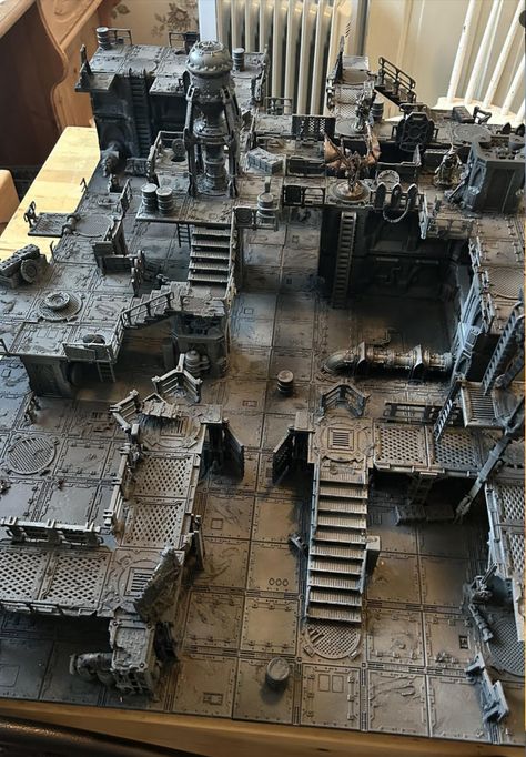 Zone Mortalis Necromunda, Warhammer 40k Architecture, Necromunda Tiles, Warhammer 40k Terrain, Zone Mortalis, Rpg Terrain, Tabletop Scenery, Necromunda Underhive, Battle Fleet