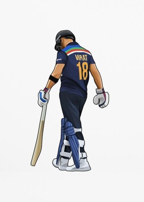 Cricket Drawing Easy, Virat Kohli Drawing Easy, Virat Kohli Cartoon Art, Cricketer Drawing, Cricket Sketch, Virat Kohli Cartoon, Virat Kohli Painting, Virat Kohli Illustration, Cricket Stickers