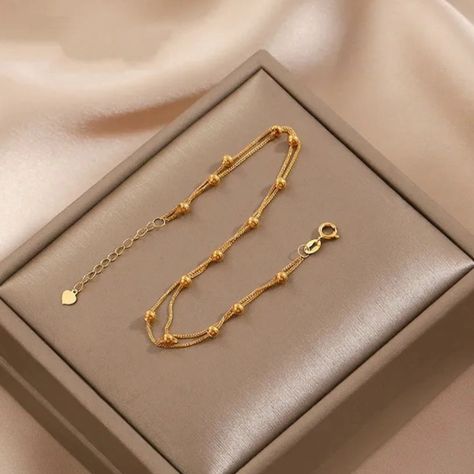 AU750 18K Solid Gold Jewelry Bracelet Double Layer Satellite Chain Bracelet For Girls 18K Gold Jewelry Fashion Jewelry Bracelets 18 cm Gold Jewelry Bracelet, Bracelet For Girls, Jewelry Design Drawing, Jewelry Bracelets Gold, Pop Mart, 18k Gold Jewelry, Solid Gold Jewelry, Design Drawing, Jewelry Bracelet