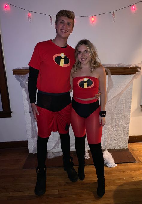 Incredible Couple Costume, The Incredibles Couple Costume, Avenger Couple Costume, Me And Mrs Incredible Costume, Superhero Halloween Costumes For Couples, Incredibles Costume Couples, Mrs Incredible Costume Diy, Cupels Costumes, Couple Halloween Costumes Relationship Goals Hot