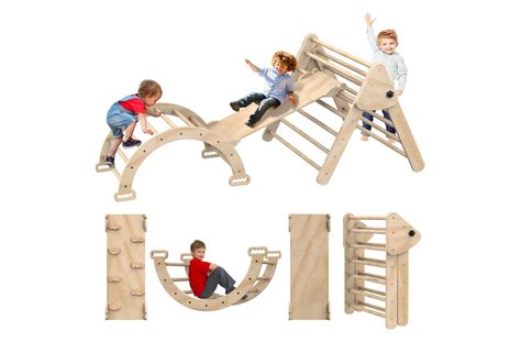 Baby Climbing Toys, Climbing Toys For Toddlers, Toddler Climbing Toys, Indoor Jungle Gym, Montessori Climbing, Wooden Play Gym, Toddler Montessori, Toddler Climbing, Spatial Awareness