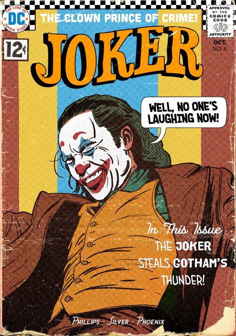 Inspired by vintage dc comics covers #joker #jokermovie #joaquinphoenix #dccomics #comics #vintage Joker Vintage Poster, Comic Book Vintage, Comic Book Movie Posters, Vintage Comics Cover, Comic Posters Vintage, Dc Comics Covers, Dc Posters Vintage, Comic Inspired Art, Wall Posters Aesthetic Room Ideas