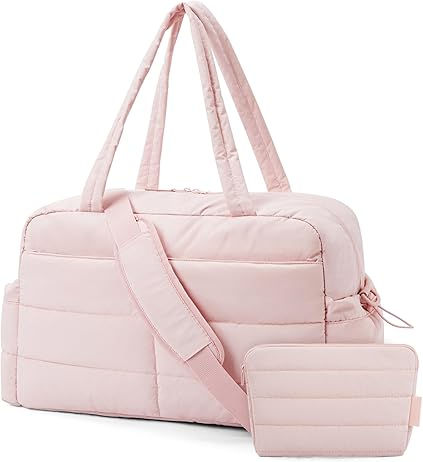 BAGSMART Travel Duffle Bag Gym Bag for Women, 31L Puffer Tote Bag Quilted Laptop Carry on, Weekender Overnight Bag Organizer Duffel Bag for Travel, Pink Puffer Tote Bag, Travel Duffle Bag, Bag For Travel, Yoga Bag, Travel Duffle, Duffle Bag Travel, Bag Organizer, Travel Duffel, Duffel Bag Travel