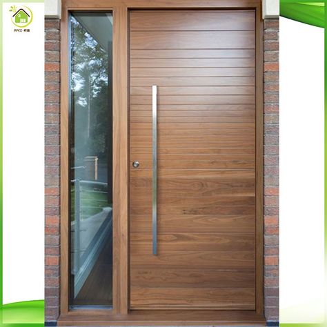 Modern plain Solid Wood main Door/100% solid oak wood door models Plain Door Design, Wooden Front Door, Pintu Interior, Entry Door Designs, Aluminum Doors, House Front Door Design, Contemporary Front Doors, Contemporary Doors, Modern Front Door