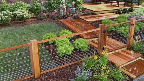 Hog Wire Fence, Fence Planning, Fence Diy, Moderne Have, Cheap Fence, Herb Garden Design, Garden Vines, Building A Fence, Front Yard Fence