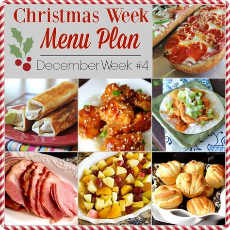 Hello friends! Can you believe that Christmas is coming in just a few short days! I hope you have ha Christmas Week Dinner Ideas, Christmas Meal Plan, Christmas Week Meals, December Meal Ideas, Week Menu Plan, Xmas Meals, December Meals, Meal Planing, Sour Cream Banana Bread