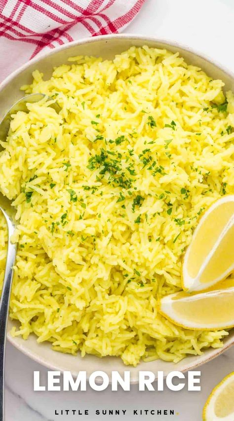 Lemon Pepper Rice Recipes, Rice Dish For Salmon, Breaded Fish Side Dishes, Fish And Rice Recipes Healthy, Rice Dish With Fish, Side Dishes For Schnitzel, Best Rice With Fish, Savoury Rice Recipes Side Dishes, Lemon Chicken Sides Dishes