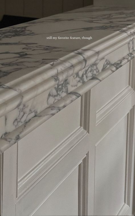 Thick Marble Countertop Bathroom, Triple Pencil Edge Countertop, Thick Edge Countertop, Counter Edge Detail, Marble Moulding, Counter Edges, Old Money Lifestyle, Marble Detail, Money Lifestyle