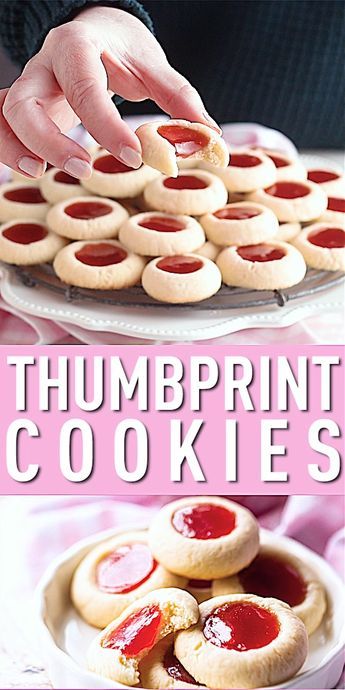 Fingerprint Cookies, Cookies Video, Jam Thumbprint Cookies, Resepi Biskut, Thumbprint Cookies Recipe, Jam Cookies, Thumbprint Cookies, Easy Cookie Recipes, Healthy Cookies