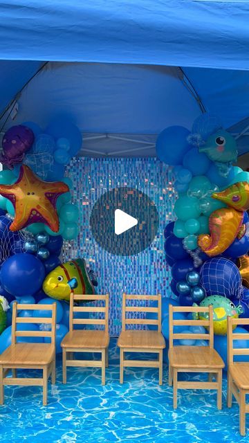 Under The Sea Balloon Decorations, Diy Under The Sea Decorations, How To Make Bubbles, Under The Sea Decorations, Pre K Graduation, Clear Balloons, Balloon Ideas, Sea Decor, Under The Sea Theme