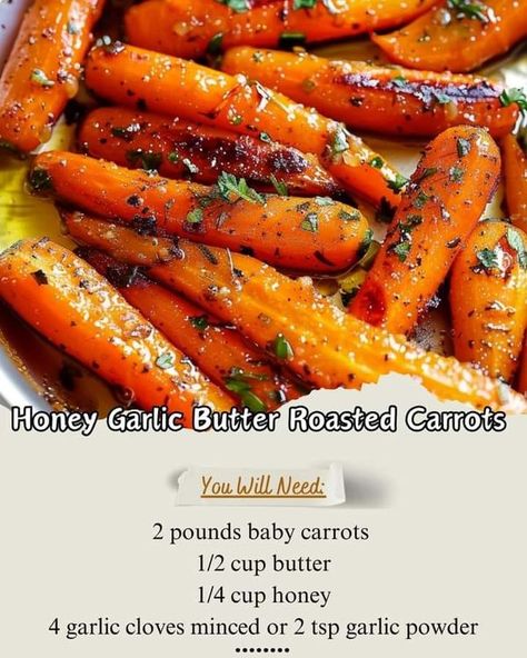 Butter Roasted Carrots, Homesteading Food, Carrots In Oven, Carrot Recipes Side Dishes, Grandma Recipes, Roasted Baby Carrots, Roasted Carrots Recipe, Butter Carrots, Facebook Recipes