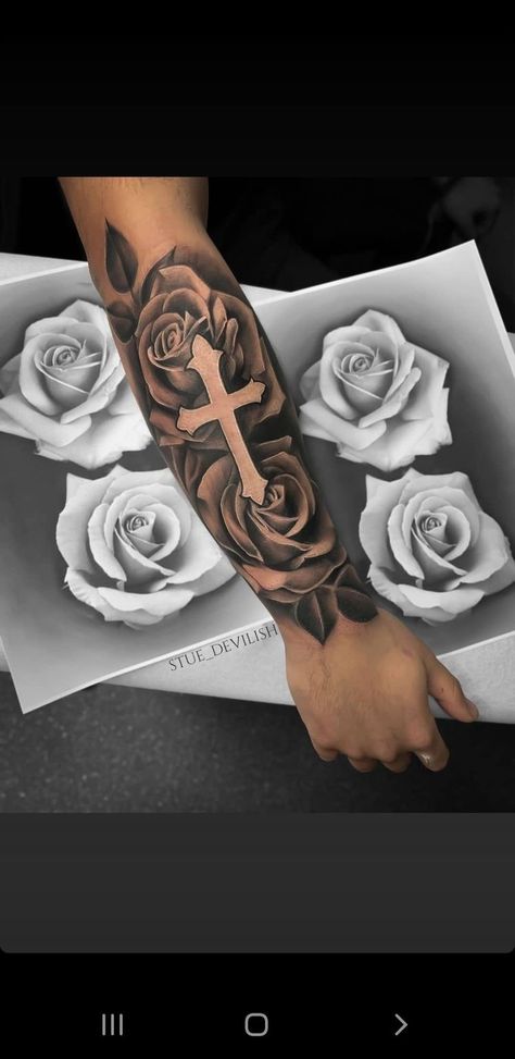 Cross Shoulder Tattoos For Women, Cross Tattoo Sleeve, Inner Forearm Tattoo Men Unique, Cross Tattoos For Men Forearm, Guys Arm Tattoos, Tattoos For Guys Arm, Crucifix Tattoo, Forearm Cover Up Tattoos, Sleeve Tattoos For Guys