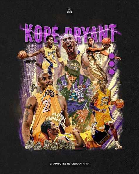 Kobe Graphic Design, Nba Tshirt Design, T Shirt Display, Kobe Bryant Lakers, Bootleg Design, Vintage Tshirt Design, Nba Artwork, Retro Shirt Design, Vintage Rap Tees